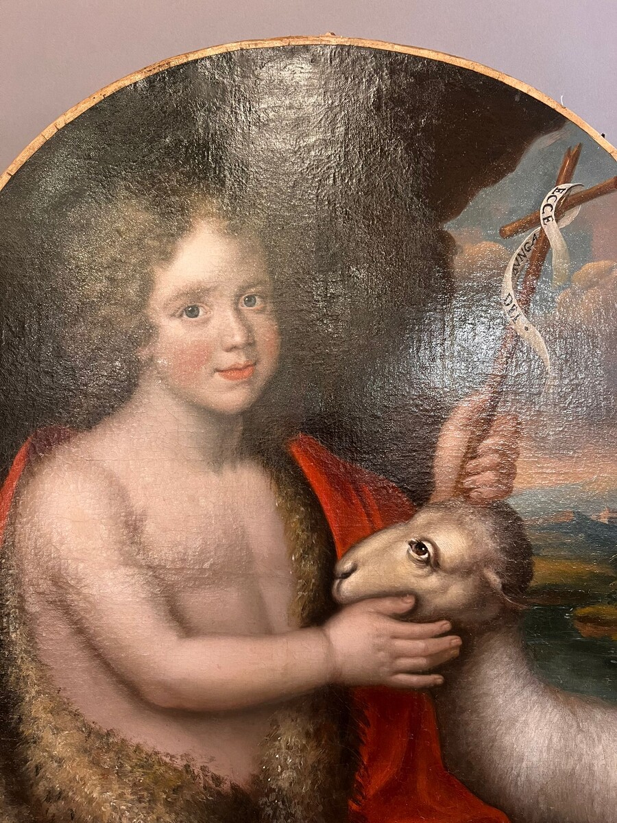 Pair of medallions, oil on canvas 