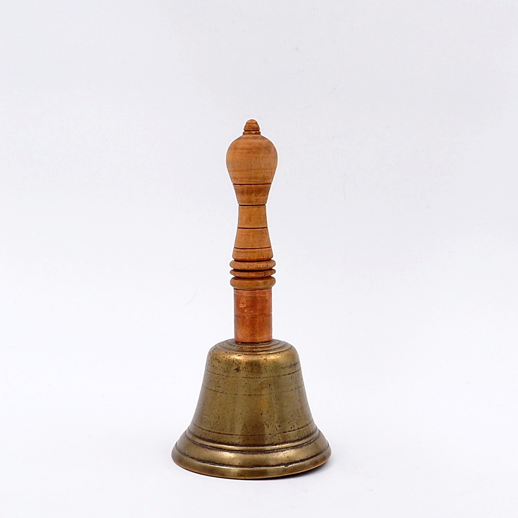 Brass Handbell Table Bell with Wooden Handle