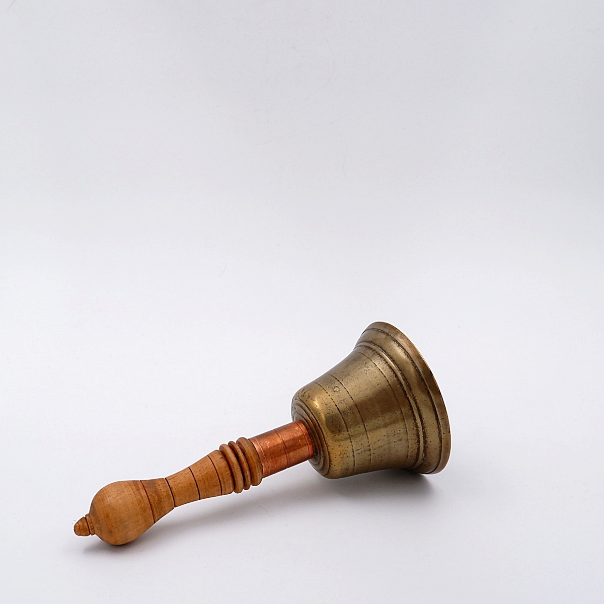 Brass Handbell Table Bell with Wooden Handle