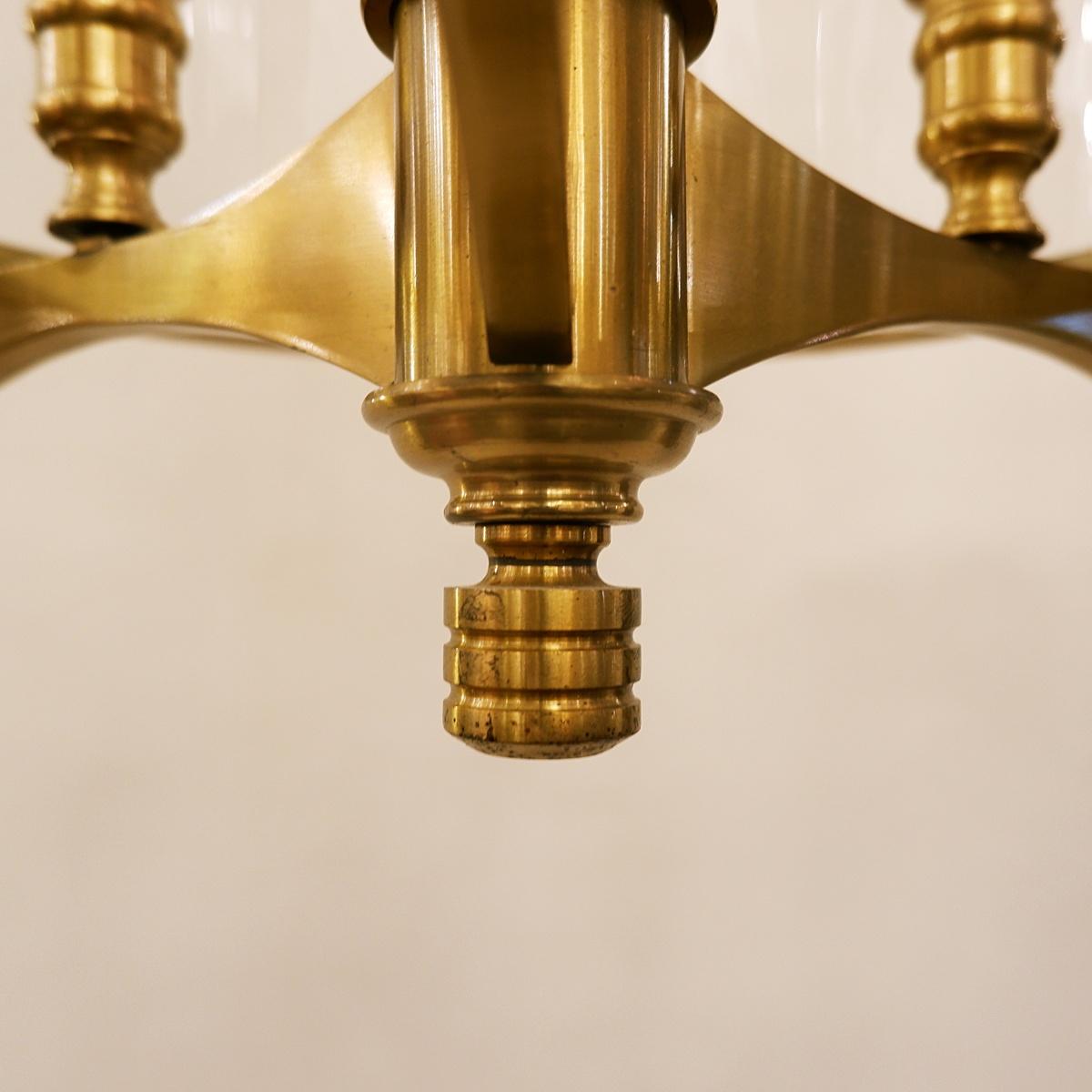 Bronze and Glass Hall lantern with four lights - 20th