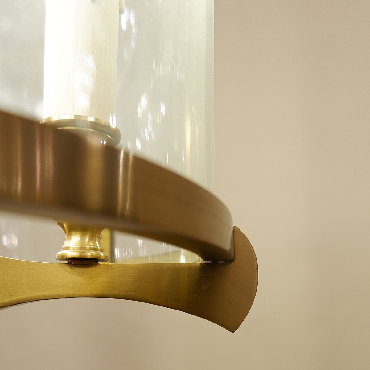 Bronze and Glass Hall lantern with four lights - 20th