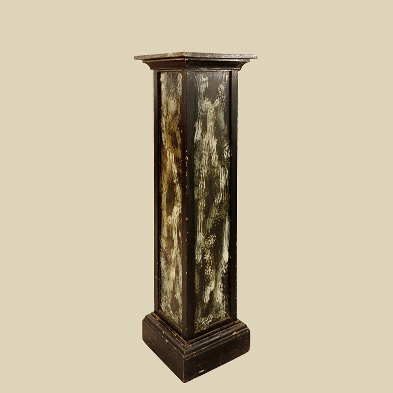 Antique Painted Wooden Column - 1930
