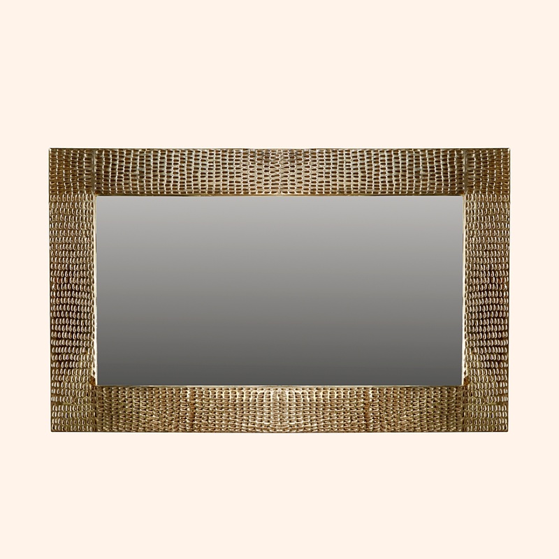 Mid Century Italian perforated metal mirror - 100 x 60