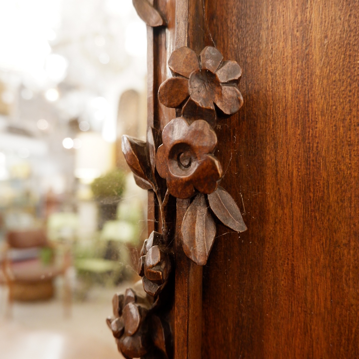 Large 19th-century Louis XV style trumeau in solid carved wood